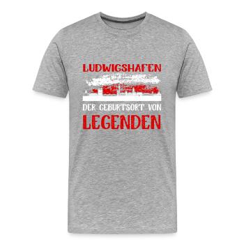 Ludwigshafen Der Geburtsort Von Legenden - Männer Premium Bio T-Shirt - Grau meliert - Vorne - Damien (186cm)