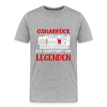 Osnabrück Der Geburtsort Von Legenden - Männer Premium Bio T-Shirt - Grau meliert - Vorne - Damien (186cm)