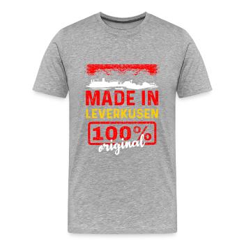 Leverkusen - Männer Premium Bio T-Shirt - Grau meliert - Vorne - Damien (186cm)
