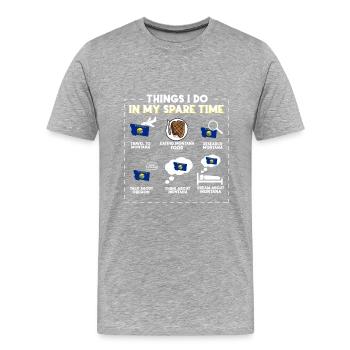 Ce que je fais pendant mon temps libre Montana - T-shirt bio Premium Homme - gris chiné - Devant - Damien (186cm)