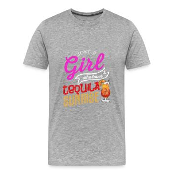 Tequila Sunrise - Männer Premium Bio T-Shirt - Grau meliert - Vorne - Damien (186cm)