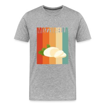Retro-Mozzarella - Männer Premium Bio T-Shirt - Grau meliert - Vorne - Damien (186cm)