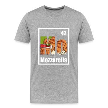 Mozzarella-Stangen - Männer Premium Bio T-Shirt - Grau meliert - Vorne - Damien (186cm)