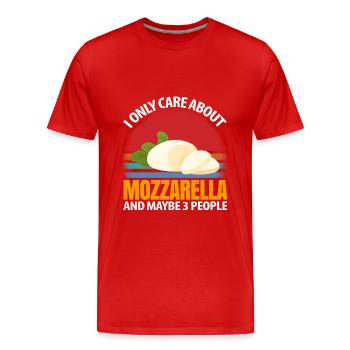 I am only interested in mozzarella and a lot - Men's Premium Organic T-Shirt - red - Front - Damien (186cm)