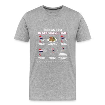 Thaïlande - T-shirt bio Premium Homme - gris chiné - Devant - Damien (186cm)