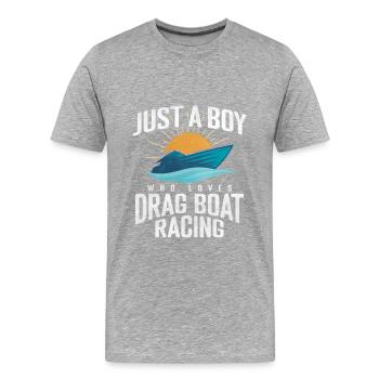 Dragon Boat Race Dragon Boat - Men's Premium Organic T-Shirt - heather grey - Front - Damien (186cm)