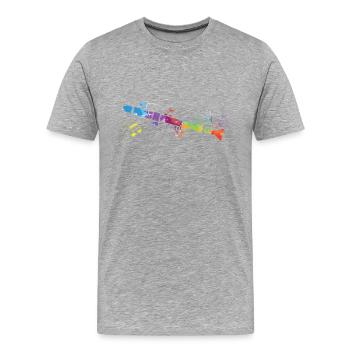 Clarinette - T-shirt bio Premium Homme - gris chiné - Devant - Damien (186cm)
