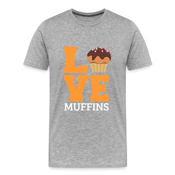 Muffin - Männer Premium Bio T-Shirt - Grau meliert - Vorne - Damien (186cm)