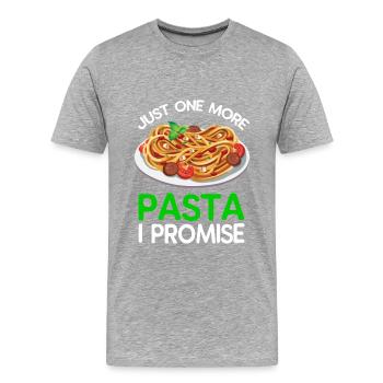 Nur noch eine Pasta, versprochen - Männer Premium Bio T-Shirt - Grau meliert - Vorne - Damien (186cm)