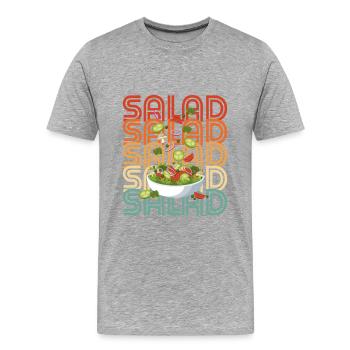 Salade rétro - T-shirt bio Premium Homme - gris chiné - Devant - Damien (186cm)
