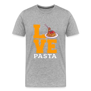 Pâtes d’amour - T-shirt bio Premium Homme - gris chiné - Devant - Damien (186cm)