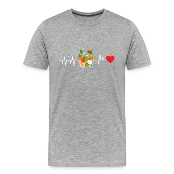 Salade Heartbeat - T-shirt bio Premium Homme - gris chiné - Devant - Damien (186cm)