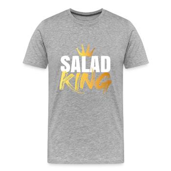 Salade King - T-shirt bio Premium Homme - gris chiné - Devant - Damien (186cm)