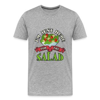 Je ne suis là que pour la salade - T-shirt bio Premium Homme - gris chiné - Devant - Damien (186cm)