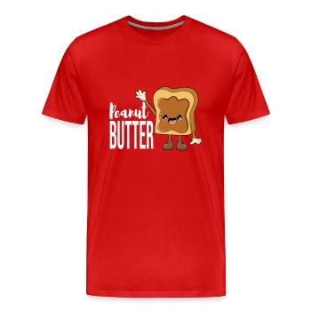 Pâte d’arachide - T-shirt bio Premium Homme - rouge - Devant - Damien (186cm)