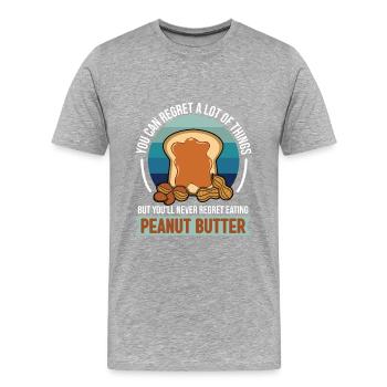 Erdnussbutter Peanut Butter - Männer Premium Bio T-Shirt - Grau meliert - Vorne - Damien (186cm)
