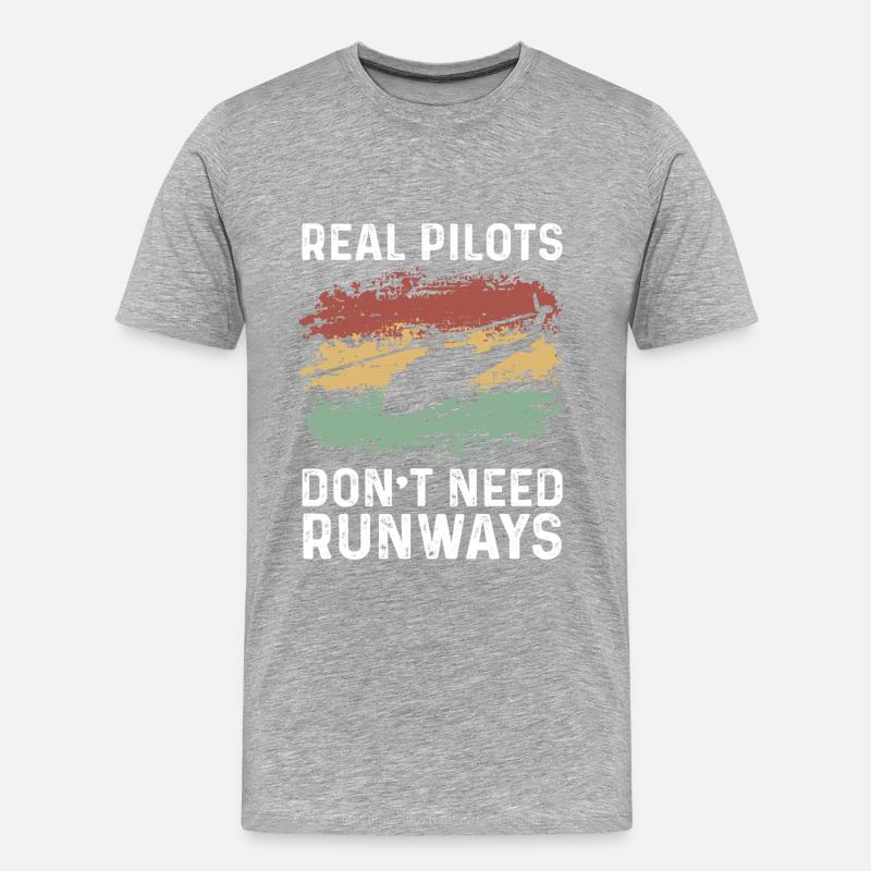 Hubschrauber Pilot Geschenk - Männer Premium Bio T-Shirt - Grau meliert