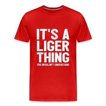 Liger Lustiges Geschenk - Männer Premium Bio T-Shirt - Rot - Vorne - Damien (186cm)
