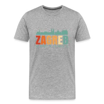 Zagreb Croatie Skyline - T-shirt bio Premium Homme - gris chiné - Devant - Damien (186cm)