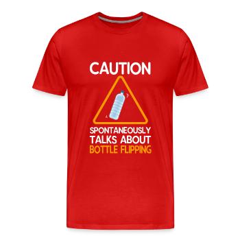 Water Bottel Flipping Gift Bottle - Men's Premium Organic T-Shirt - red - Front - Damien (186cm)