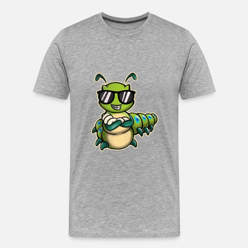 Raupe - Männer Premium Bio T-Shirt - Grau meliert