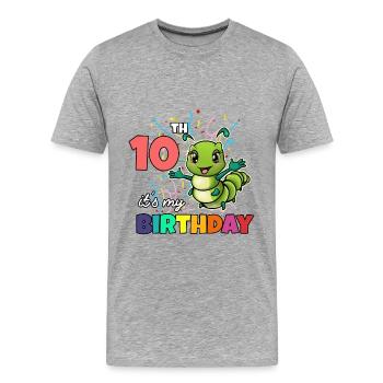 Caterpillar - Men's Premium Organic T-Shirt - heather grey - Front - Damien (186cm)