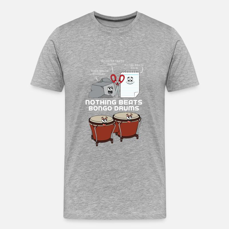 Bongo Drums Trommel - Männer Premium Bio T-Shirt - Grau meliert