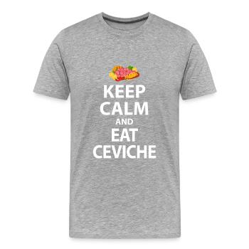 Ceviche - Männer Premium Bio T-Shirt - Grau meliert - Vorne - Damien (186cm)
