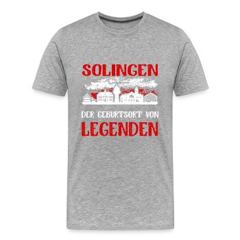 Solingen Der Geburtsort Von Legenden - Männer Premium Bio T-Shirt - Grau meliert - Vorne - Damien (186cm)