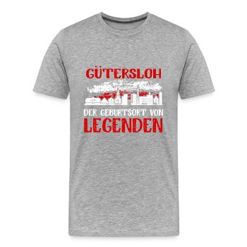 Gütersloh Der Geburtsort Von Legenden - Männer Premium Bio T-Shirt - Grau meliert - Vorne - Damien (186cm)