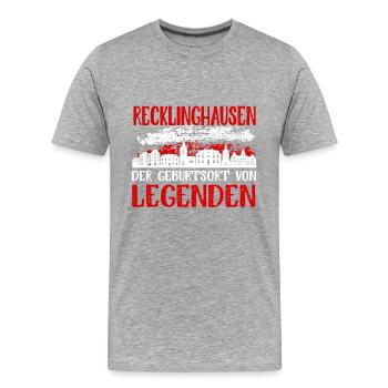 Recklinghausen Der Geburtsort Von Legenden - Männer Premium Bio T-Shirt - Grau meliert - Vorne - Damien (186cm)