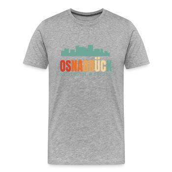 Oldenburg Skyline - T-shirt bio Premium Homme - gris chiné - Devant - Damien (186cm)