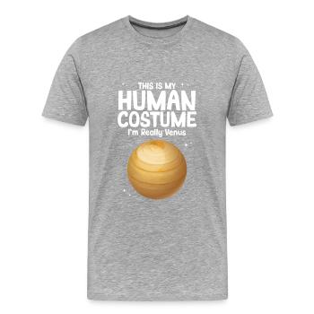 Vénus - T-shirt bio Premium Homme - gris chiné - Devant - Damien (186cm)