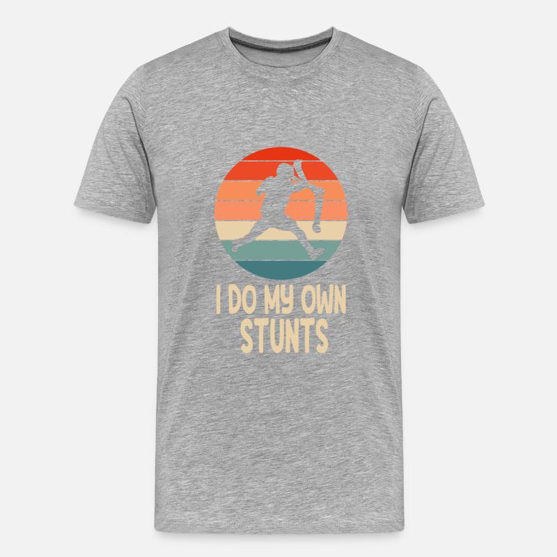 Scooter Roller Tretroller Geschenk - Männer Premium Bio T-Shirt - Grau meliert