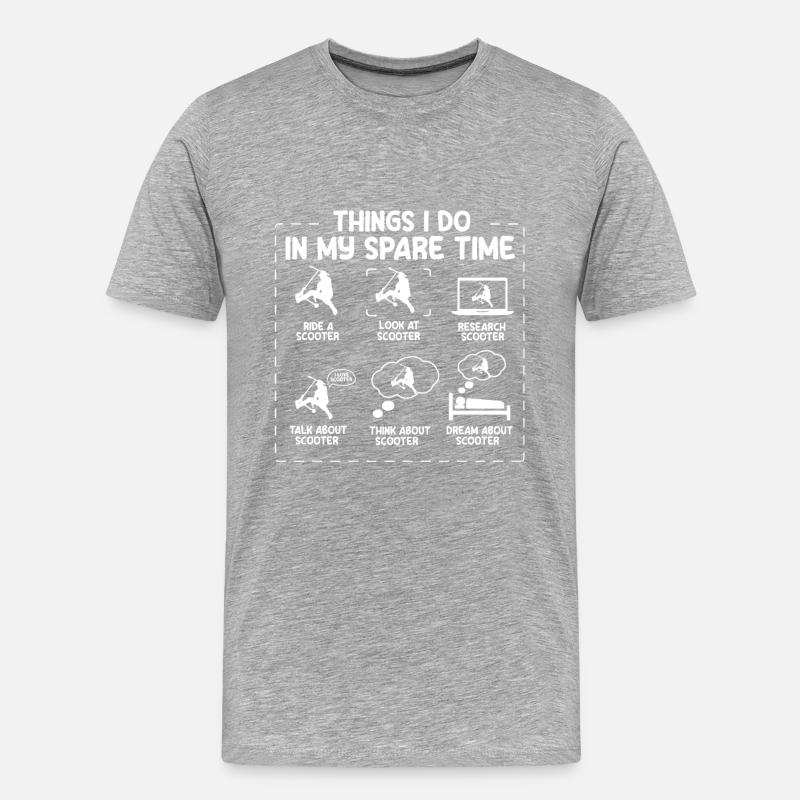 Scooter Roller Tretroller Geschenk - Männer Premium Bio T-Shirt - Grau meliert