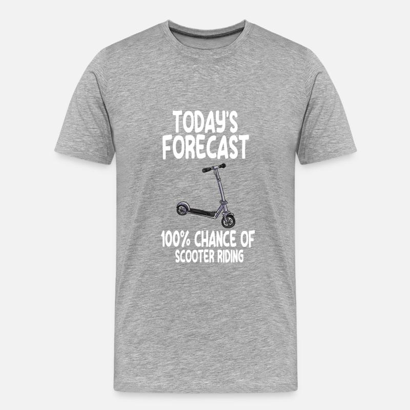 Scooter Roller Tretroller Geschenk - Männer Premium Bio T-Shirt - Grau meliert