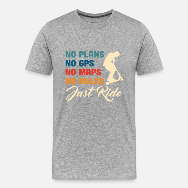 Scooter Roller Tretroller Geschenk - Männer Premium Bio T-Shirt - Grau meliert