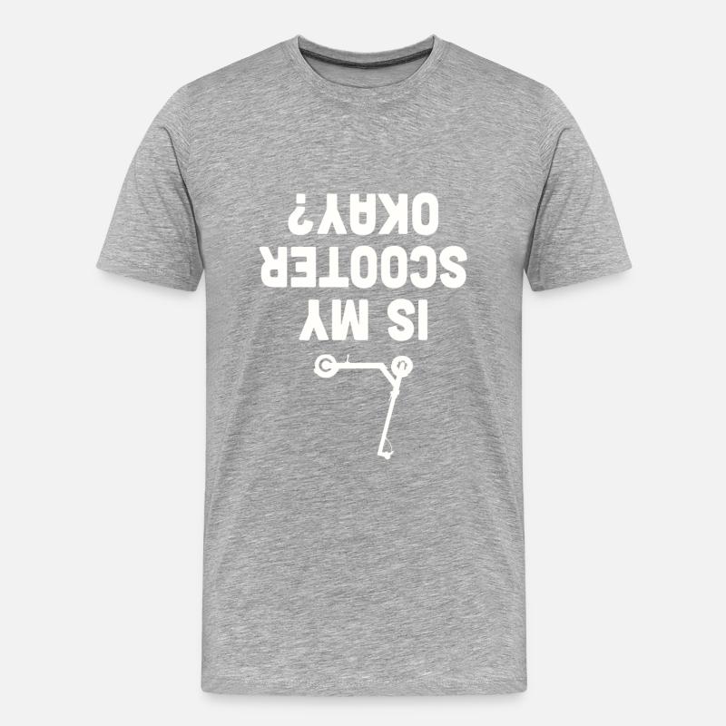 Scooter Roller Tretroller Geschenk - Männer Premium Bio T-Shirt - Grau meliert