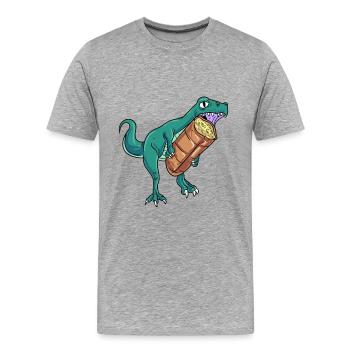 Knoblauch Knoblauchbrot Geschenk - Männer Premium Bio T-Shirt - Grau meliert - Vorne - Damien (186cm)