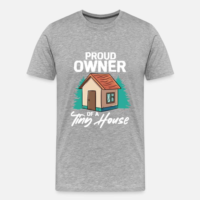 Tiny House - Männer Premium Bio T-Shirt - Grau meliert