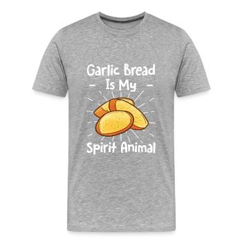 Ail Ail Pain Pain Cadeau alimentaire - T-shirt bio Premium Homme - gris chiné - Devant - Damien (186cm)