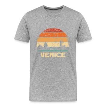 Venise - T-shirt bio Premium Homme - gris chiné - Devant - Damien (186cm)