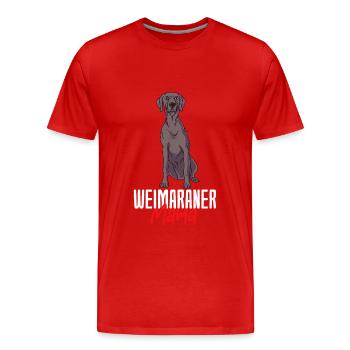 Weimaraner - Männer Premium Bio T-Shirt - Rot - Vorne - Damien (186cm)