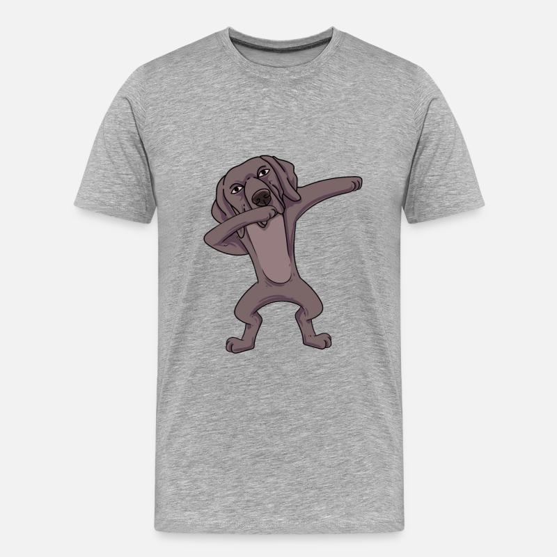 Weimaraner - Männer Premium Bio T-Shirt - Grau meliert