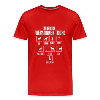Weimaraner - Männer Premium Bio T-Shirt - Rot - Vorne - Damien (186cm)