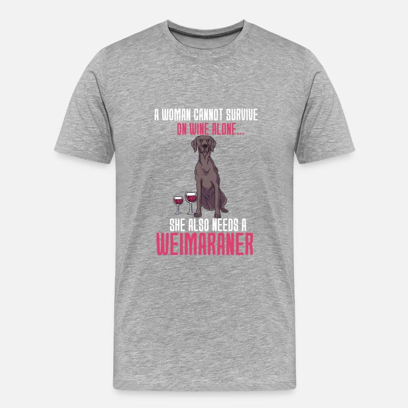 Weimaraner - Männer Premium Bio T-Shirt - Grau meliert
