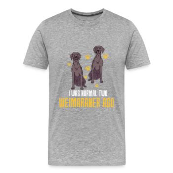 Weimaraner - Männer Premium Bio T-Shirt - Grau meliert - Vorne - Damien (186cm)