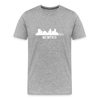 Horizon de Memphis - T-shirt bio Premium Homme - gris chiné - Devant - Damien (186cm)