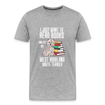 Terrier des Highlands de l’Ouest - T-shirt bio Premium Homme - gris chiné - Devant - Damien (186cm)