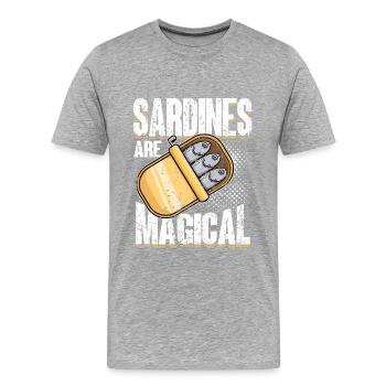 Sardellen Fische Sardinien Geschenk - Männer Premium Bio T-Shirt - Grau meliert - Vorne - Damien (186cm)